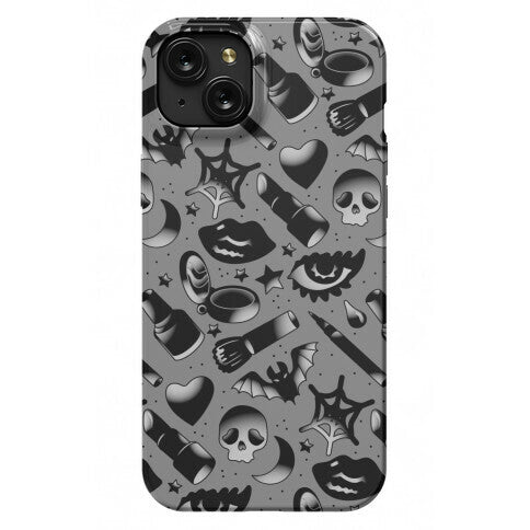 Goth Makeup Pattern Phone Case